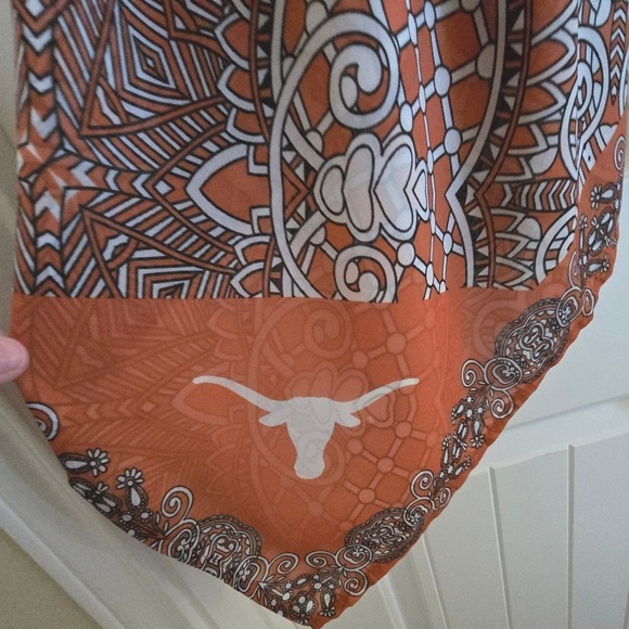 University of Texas Longhorns Orange Geometric Print Sleeveless Duster Vest L XL - Picture 2 of 16